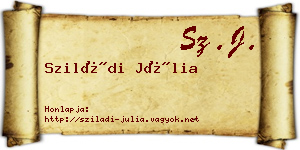Sziládi Júlia névjegykártya