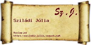 Sziládi Júlia névjegykártya